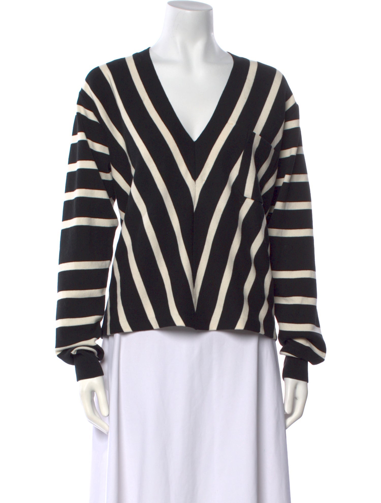 Chloé Striped V-Neck Top
