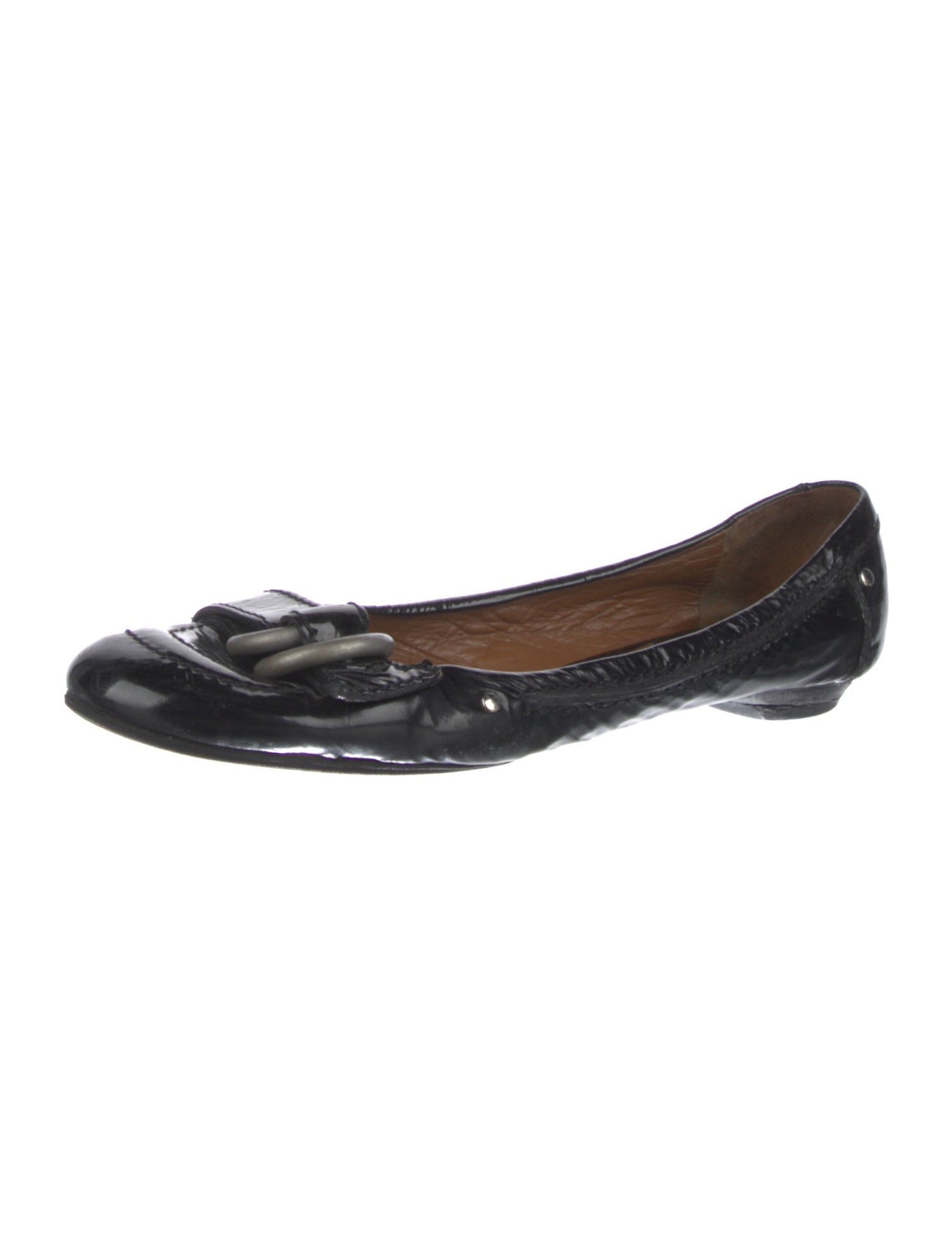 Chloé Patent Leather Animal Print Ballet Flats