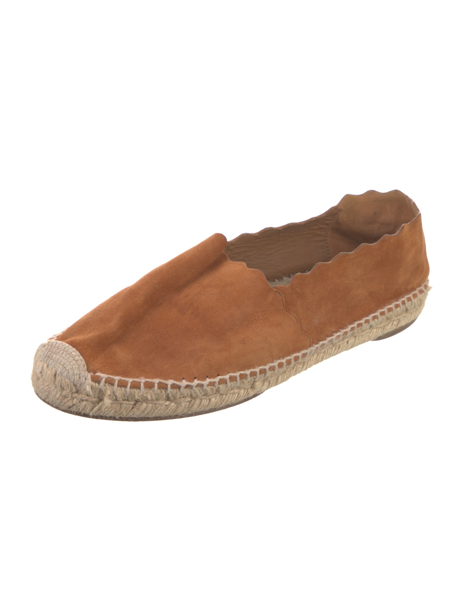 Chloé Suede Scalloped Accent Espadrilles