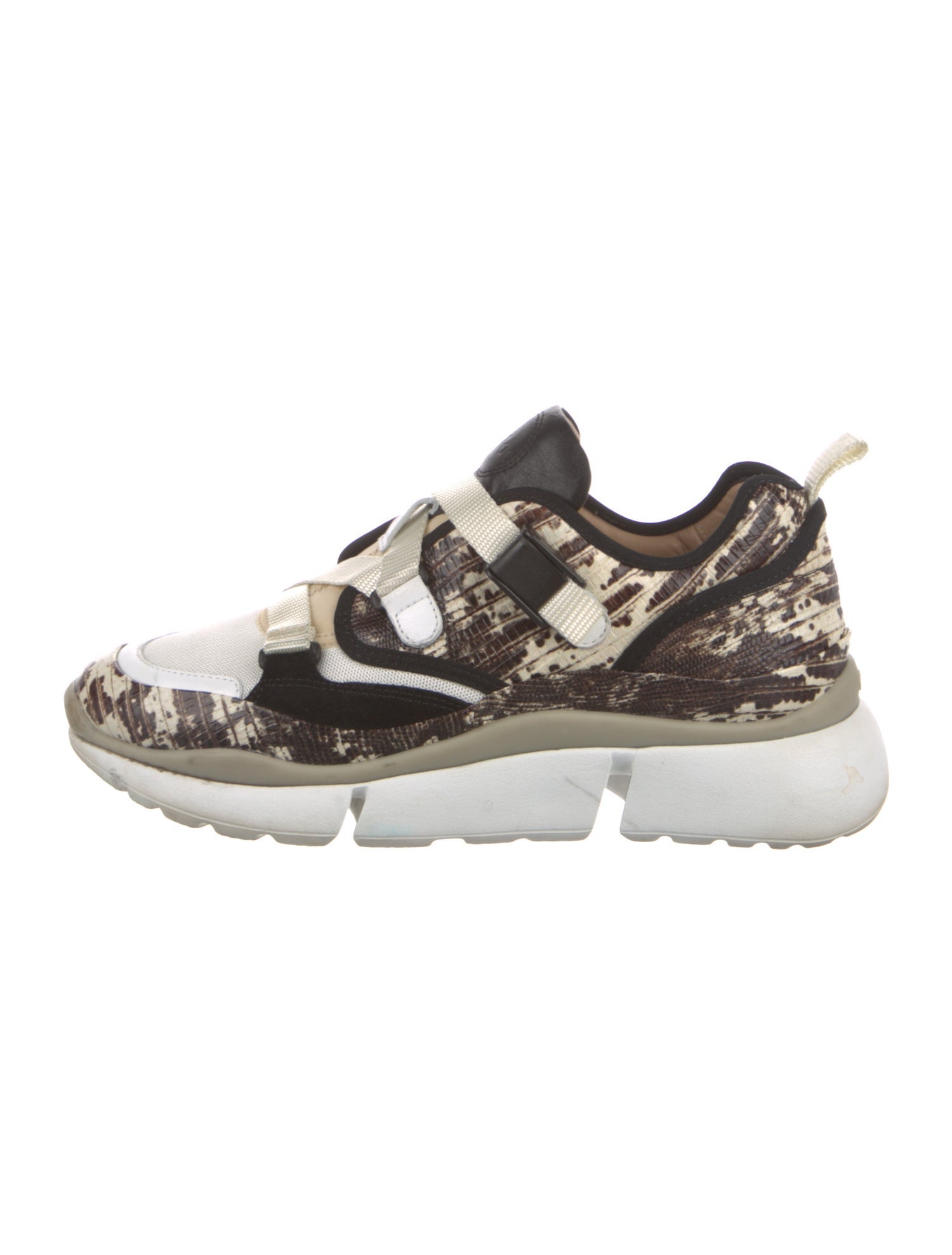 Chloé Leather Animal Print Sneakers