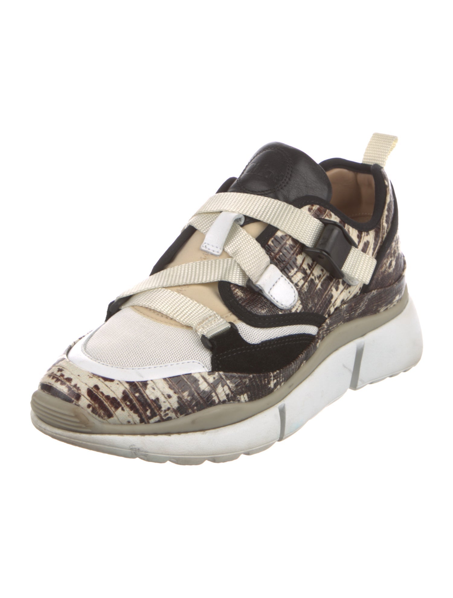 Chloé Leather Animal Print Sneakers