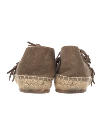 Chloé Suede Fringe Trim Accent Espadrilles