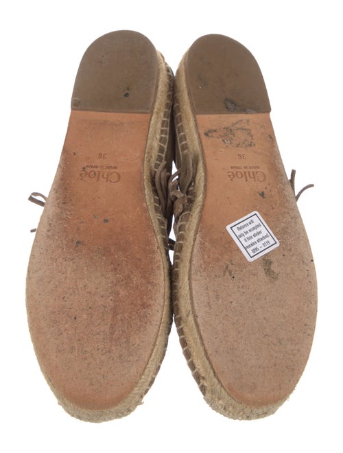 Chloé Suede Fringe Trim Accent Espadrilles