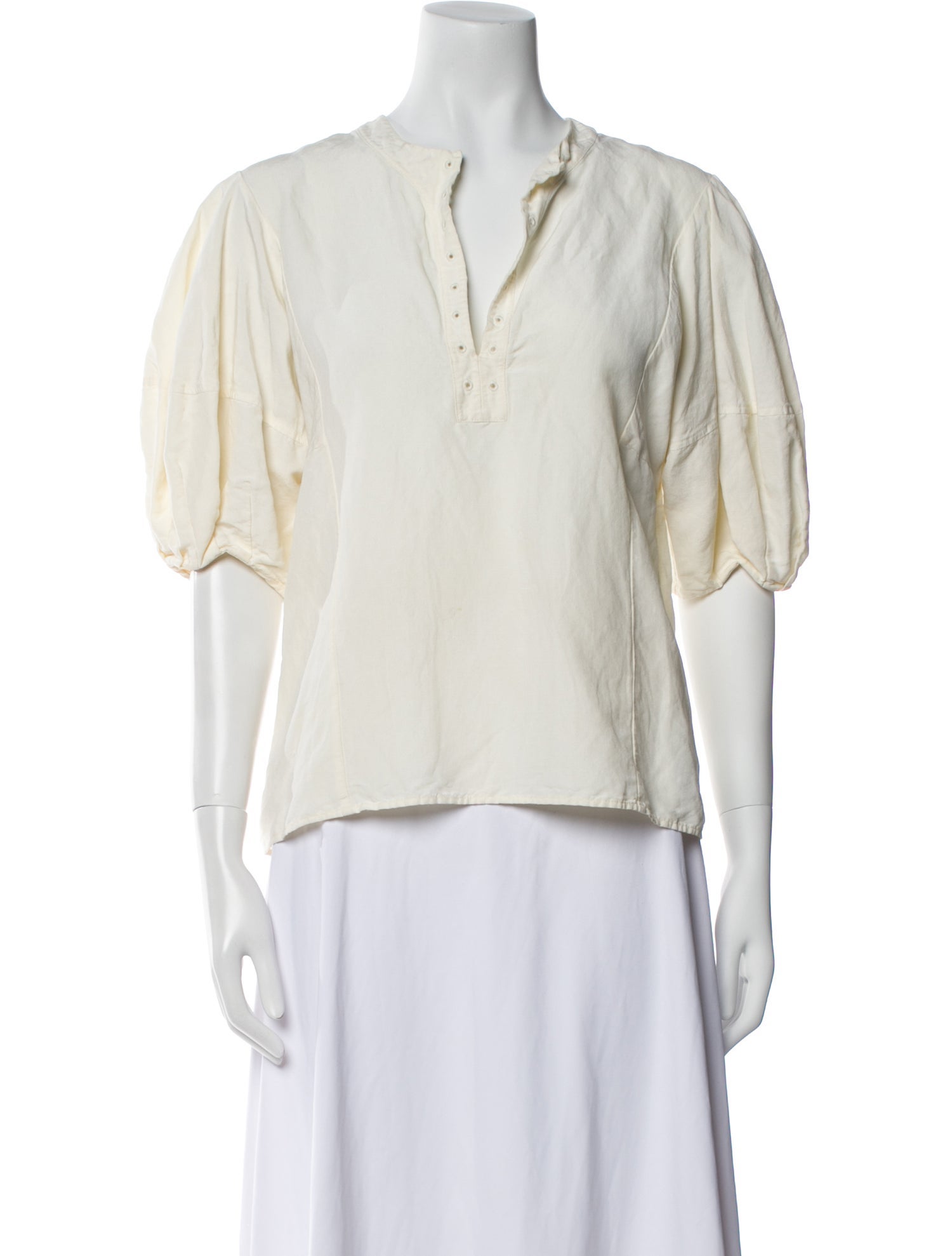 Chloé Linen V-Neck Blouse