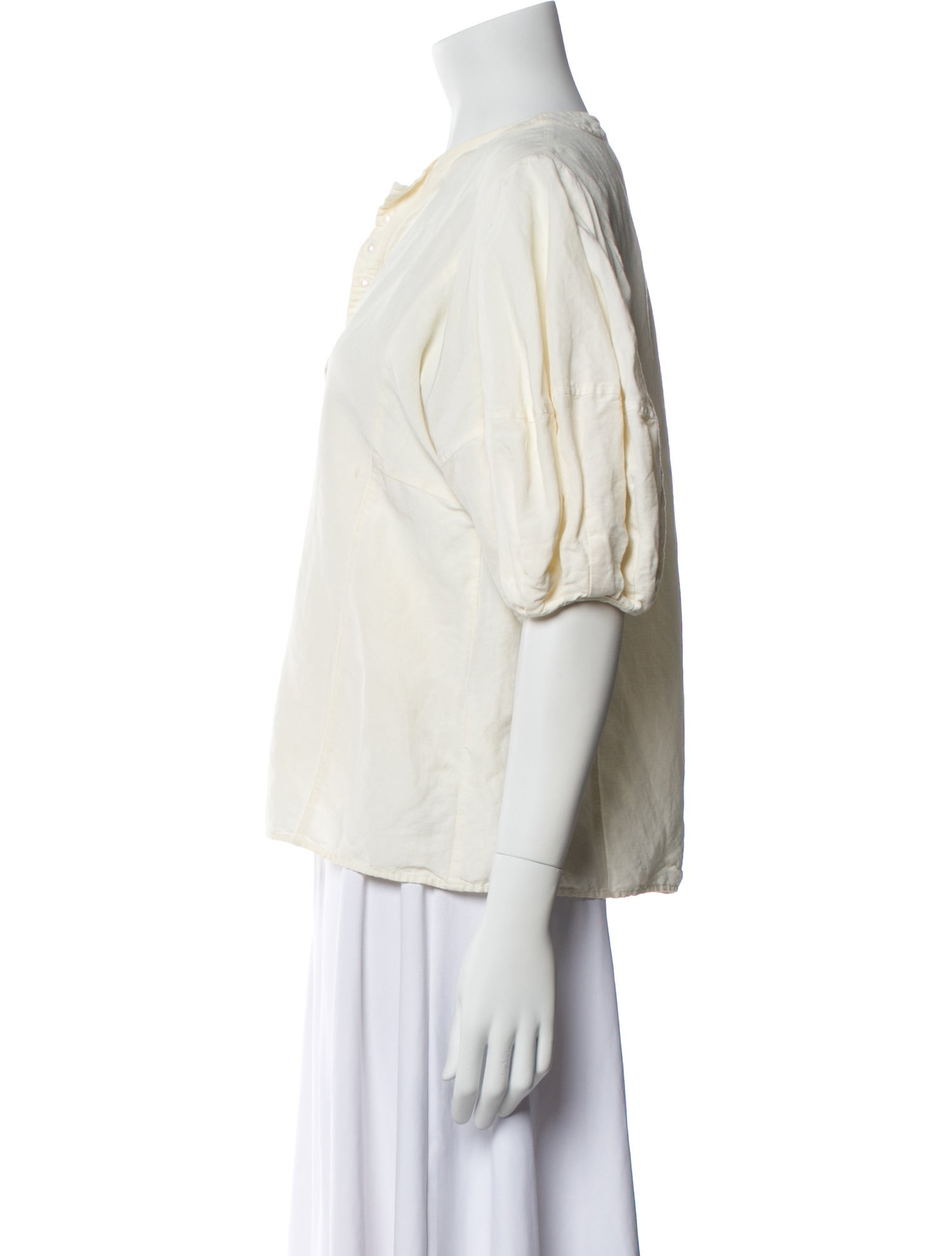 Chloé Linen V-Neck Blouse