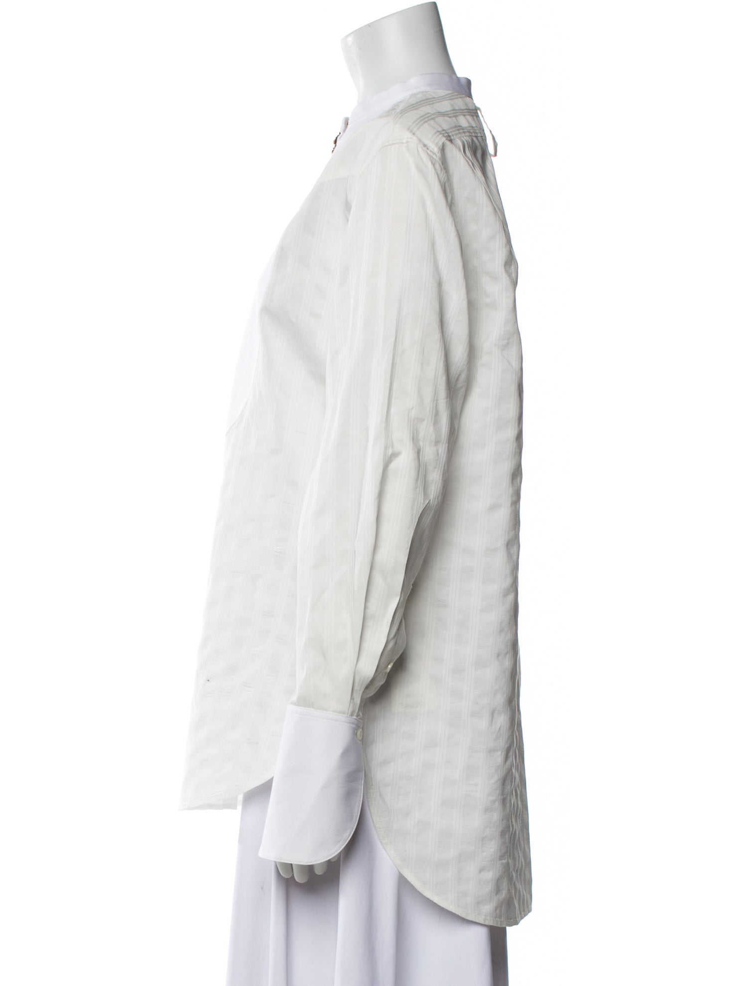 Chloé Mock Neck Long Sleeve Button-Up Top