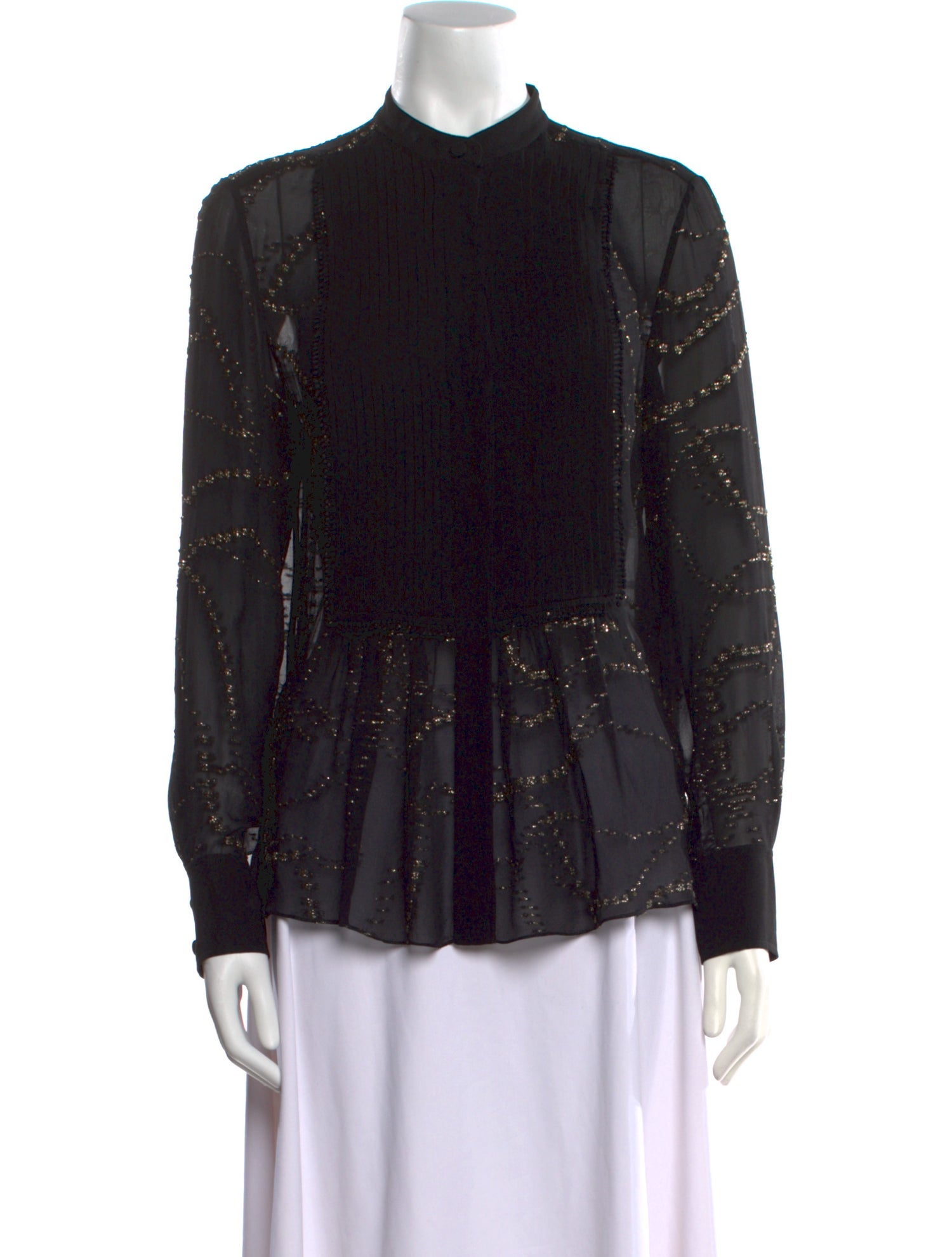 Chloé Silk Printed Button-Up Top