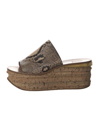 Chloé Leather Animal Print Slides