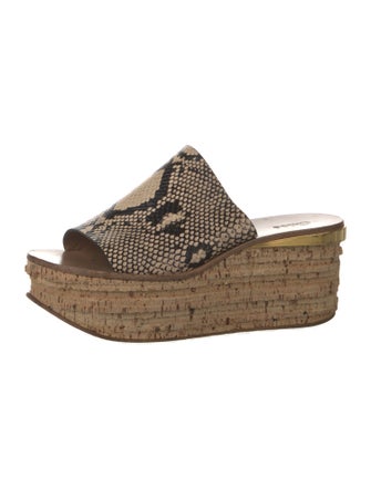 Chloé Leather Animal Print Slides
