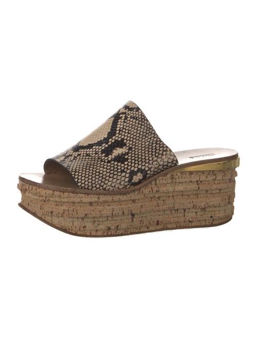 Chloé Leather Animal Print Slides