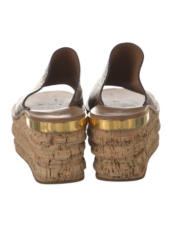 Chloé Leather Animal Print Slides