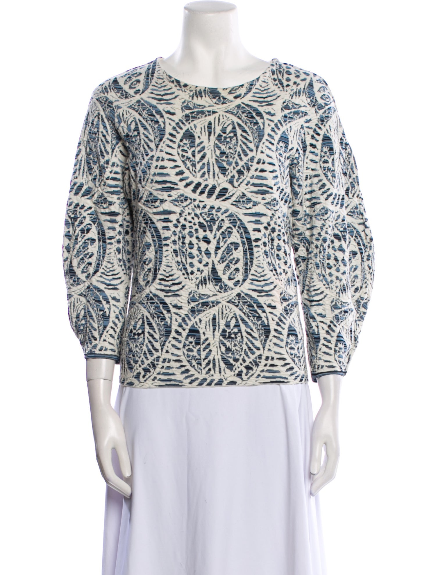 Chloé Printed Bateau Neckline Blouse