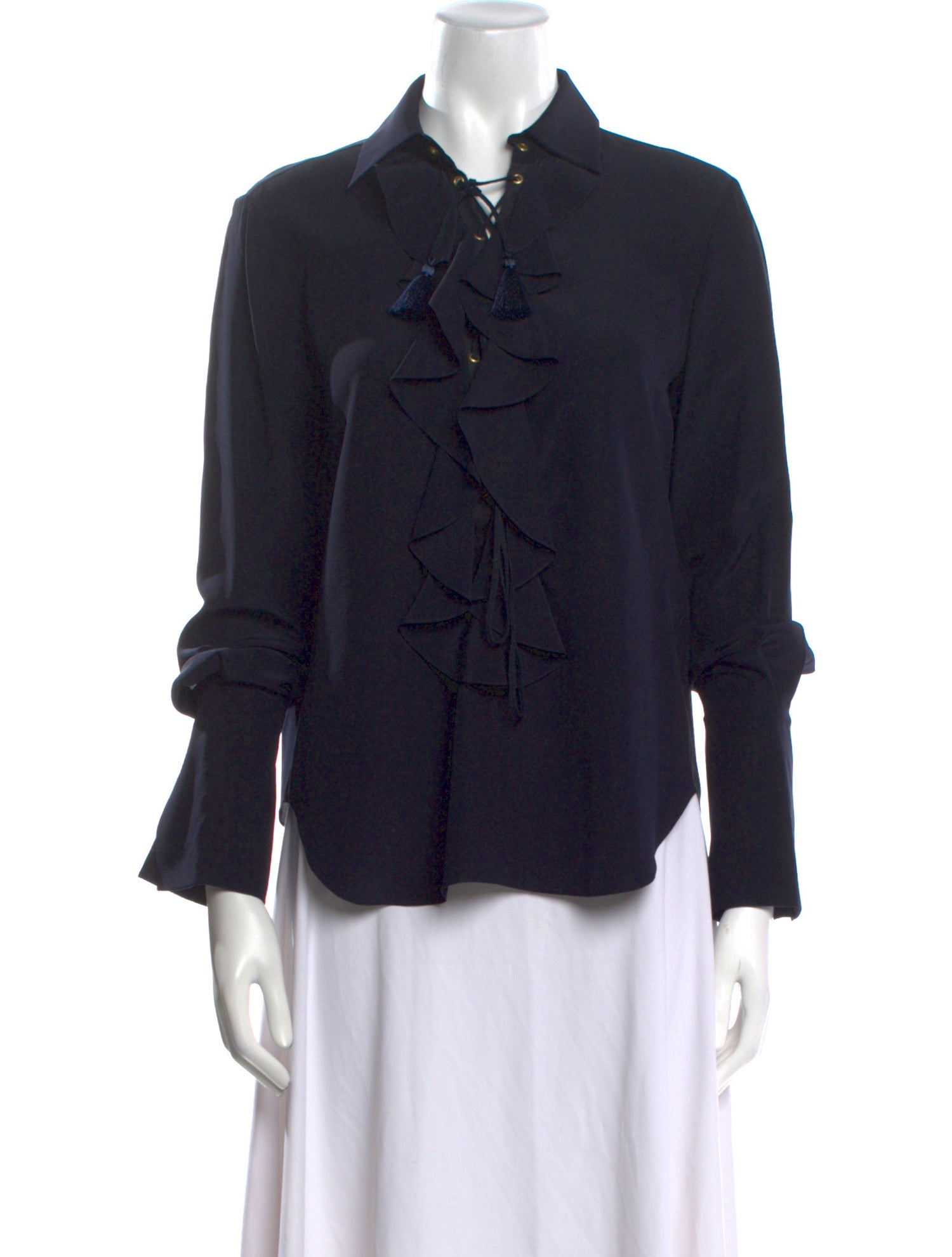 Chloé Silk Long Sleeve Button-Up Top