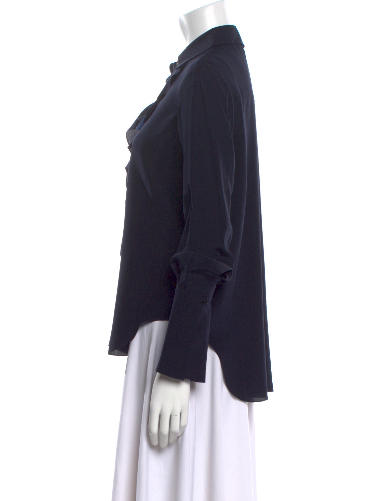 Chloé Silk Long Sleeve Button-Up Top