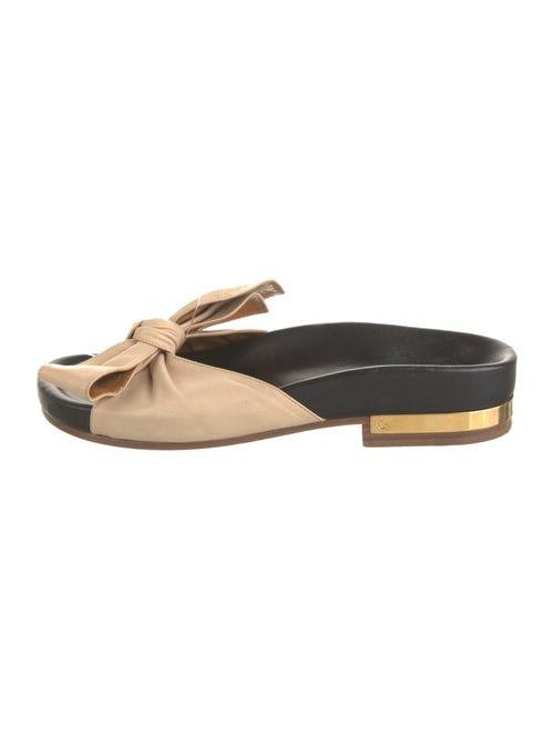 Chloé Leather Bow Accents Slides