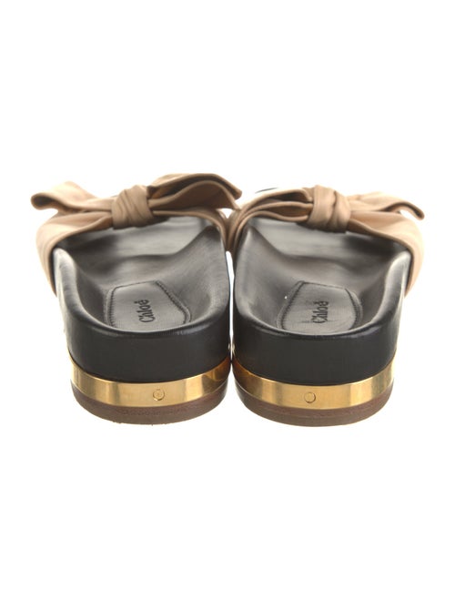 Chloé Leather Bow Accents Slides