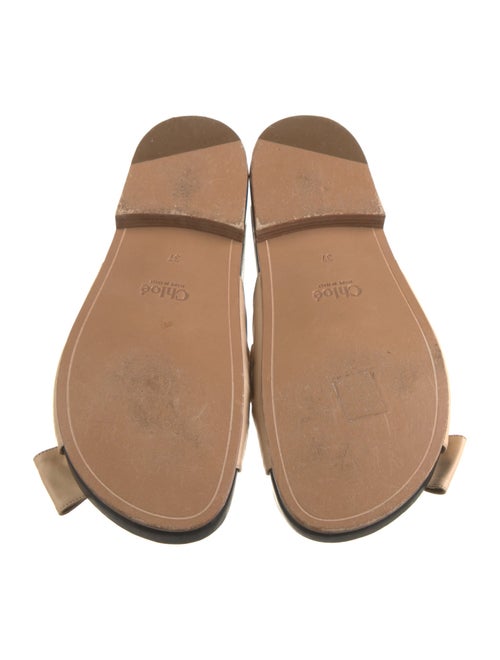 Chloé Leather Bow Accents Slides