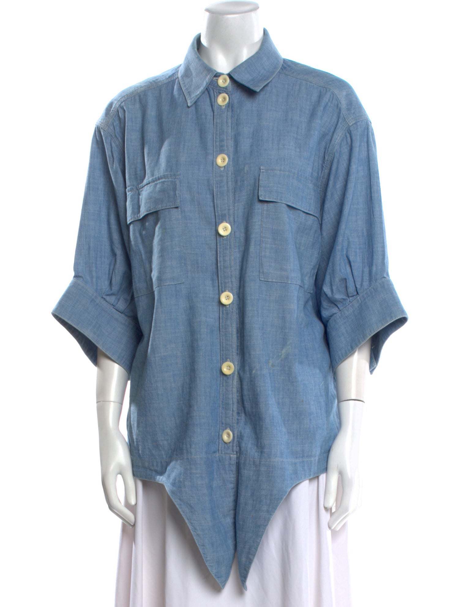 Chloé Three-Quarter Sleeve Button-Up Top