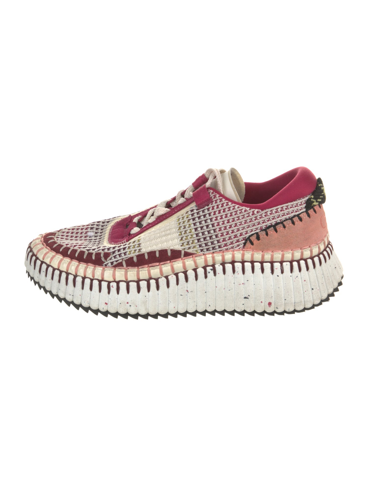 Chloé Patterned Whipstitch Trim Sneakers
