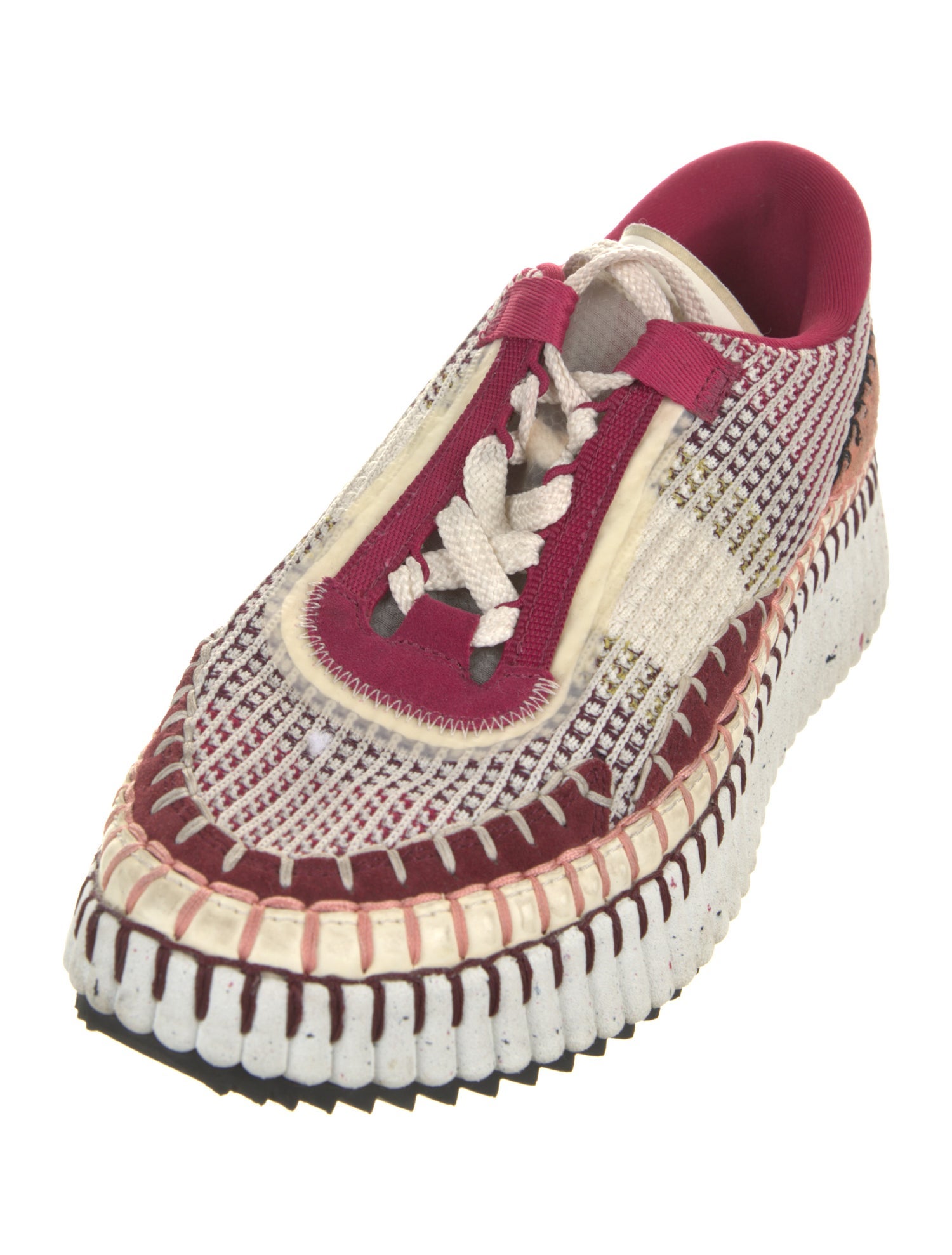Chloé Patterned Whipstitch Trim Sneakers