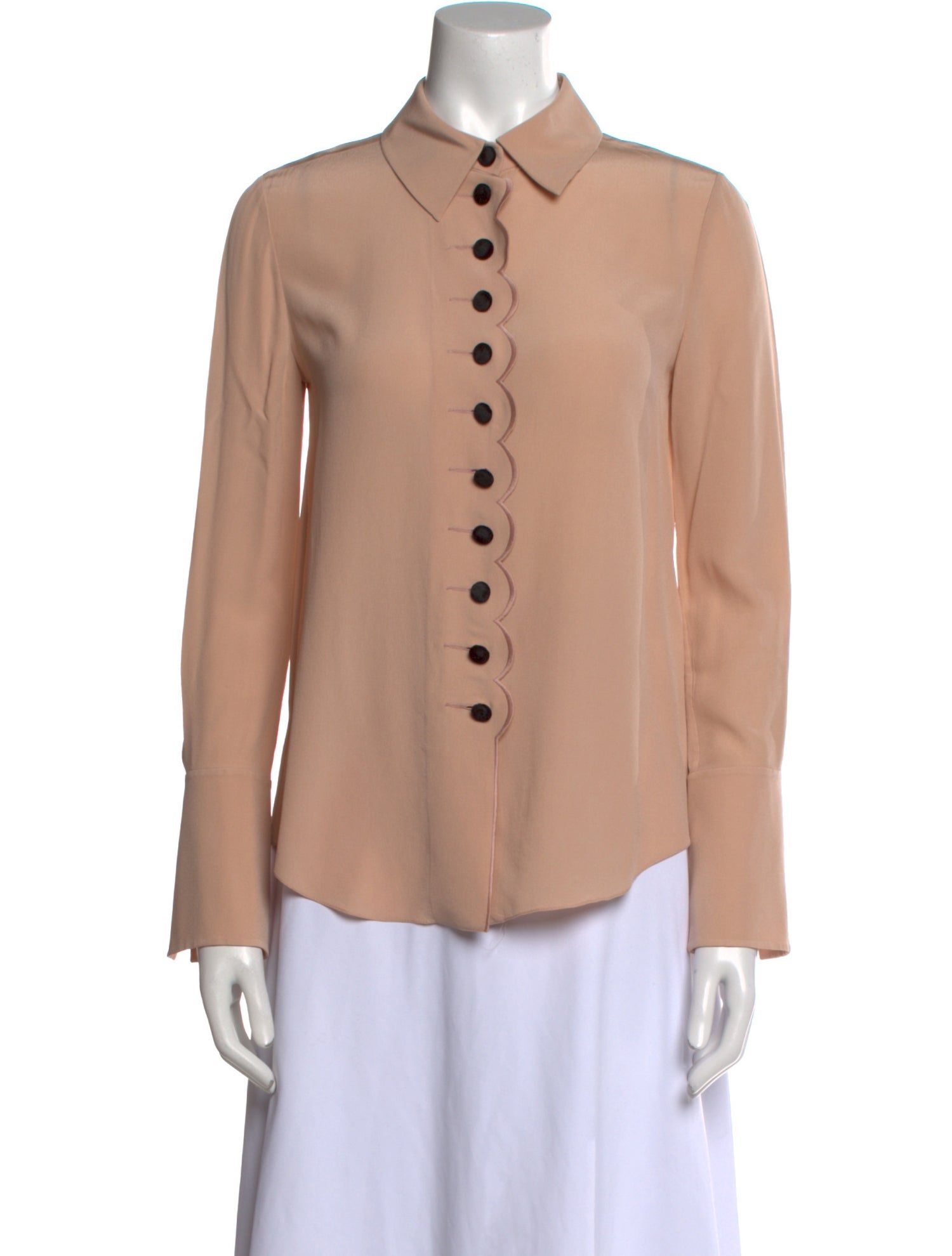 Chloé Silk Long Sleeve Button-Up Top
