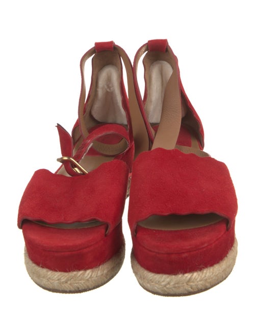 Chloé Suede Scalloped Accent Espadrilles