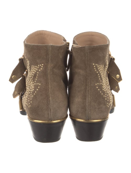 Chloé Suede Studded Accents Western Boots