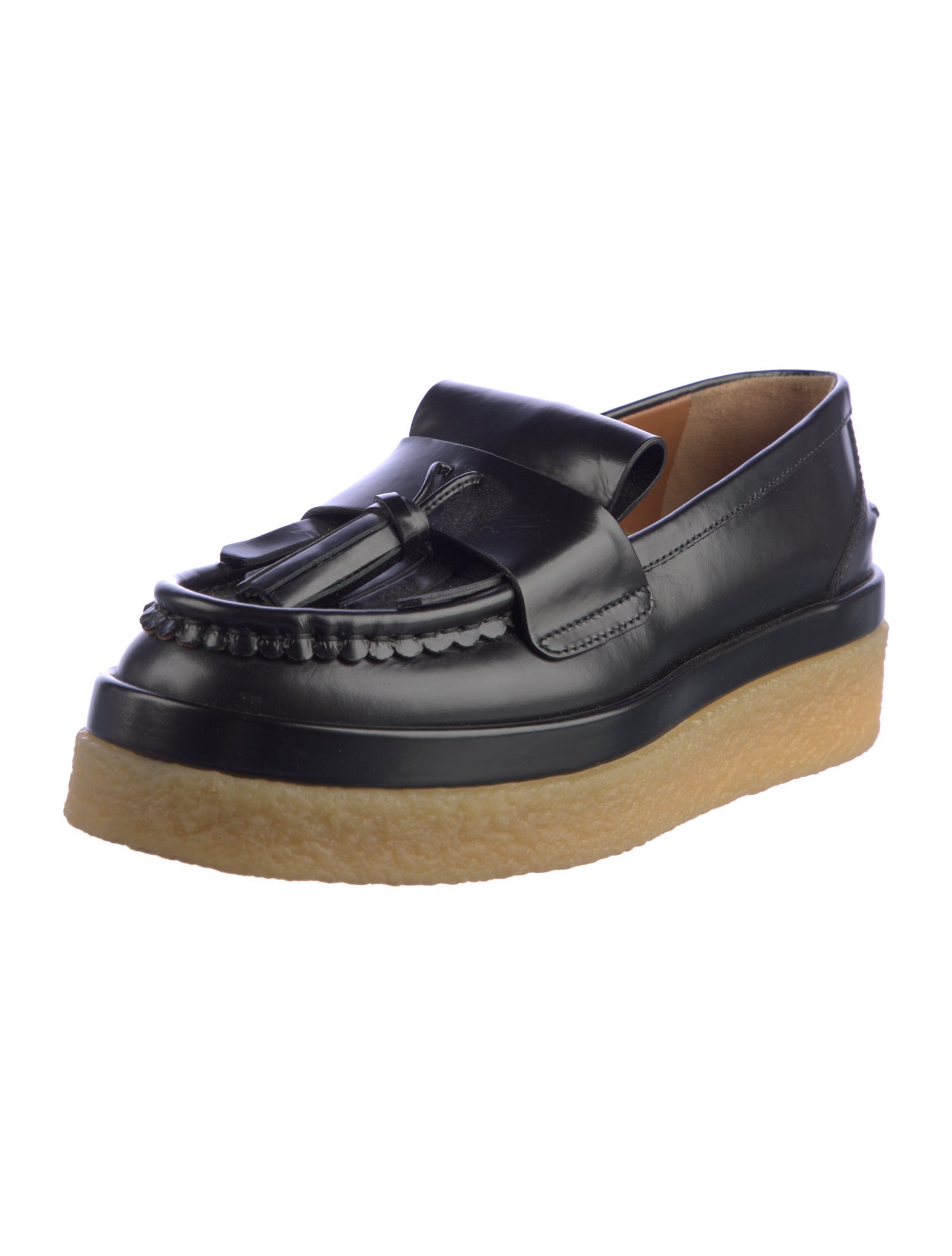 Chloé Leather Tassel Accents Loafers