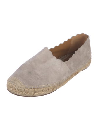 Chloé Suede Scalloped Accent Espadrilles