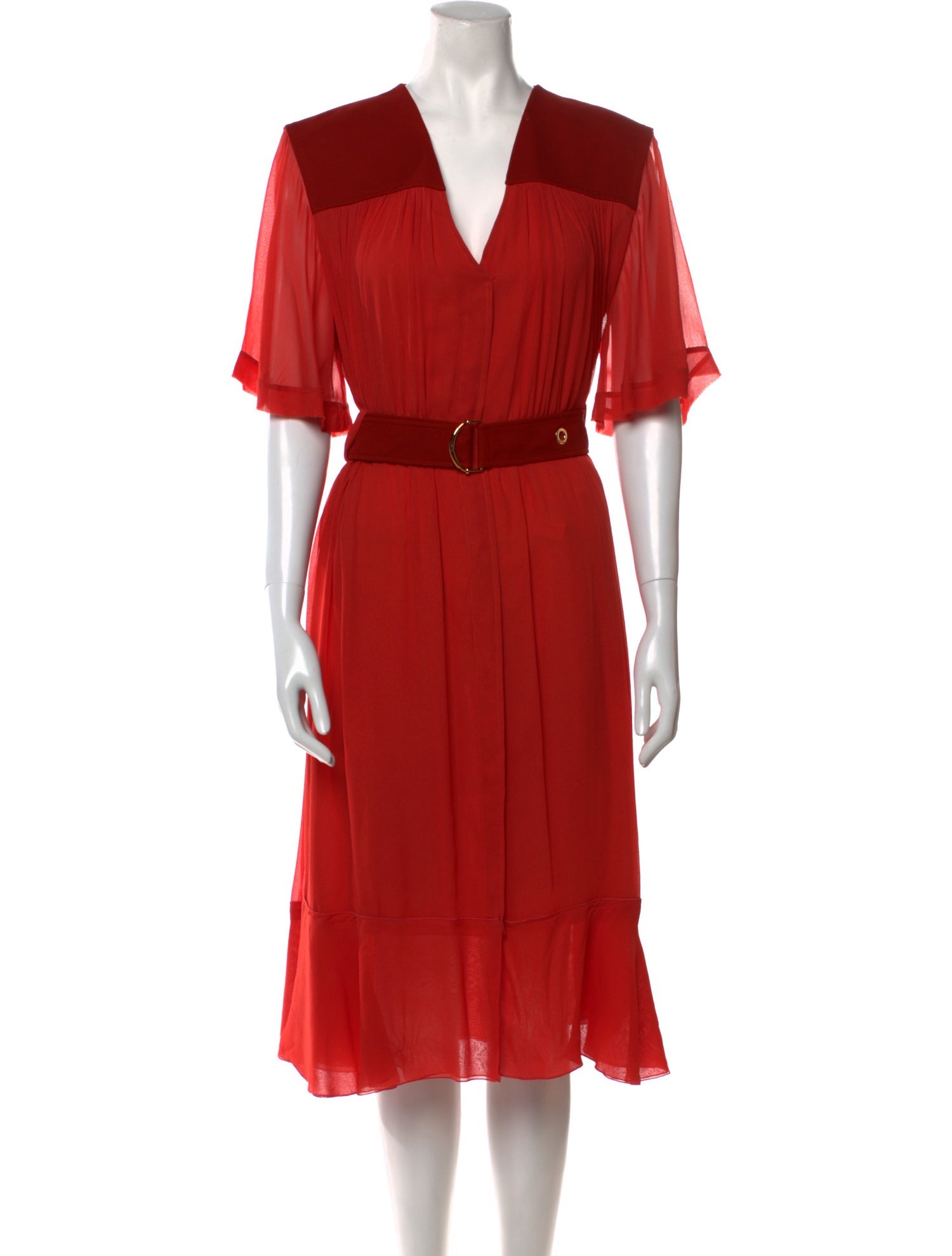 Chloé V-Neck Midi Length Dress