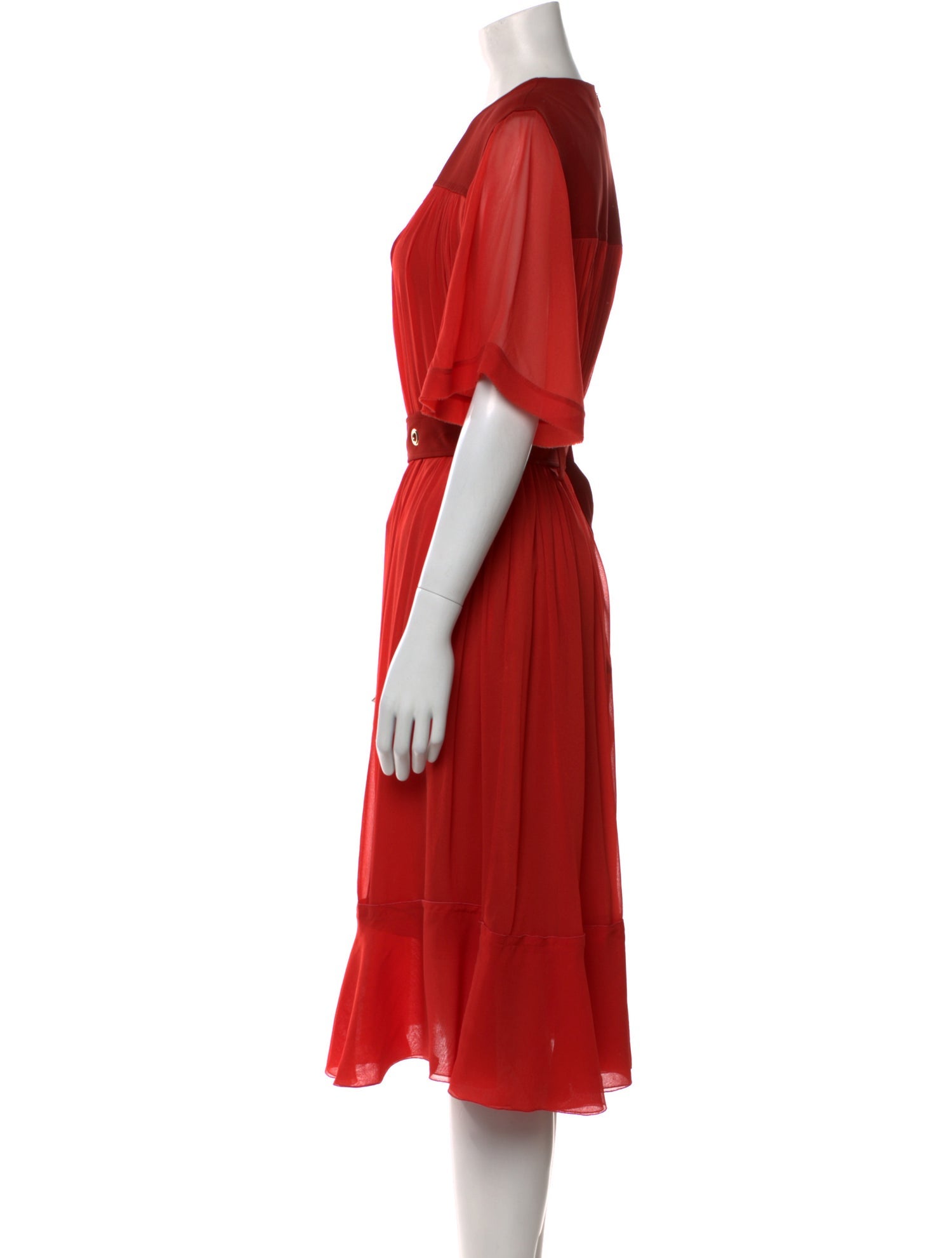 Chloé V-Neck Midi Length Dress