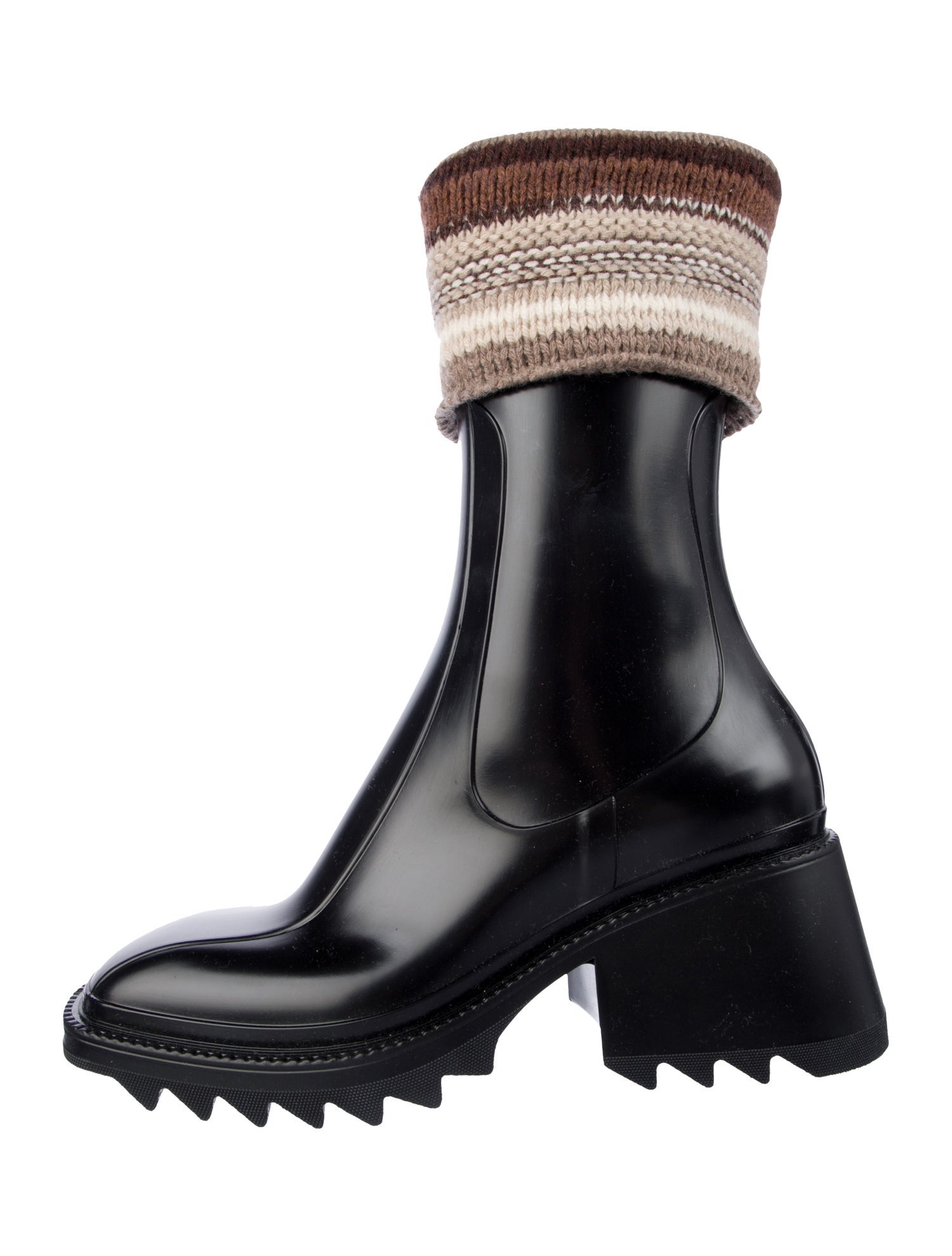 Chloé Rubber Striped Rain Boots