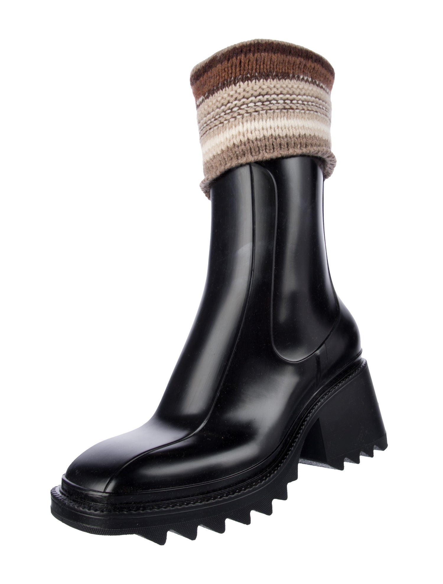 Chloé Rubber Striped Rain Boots