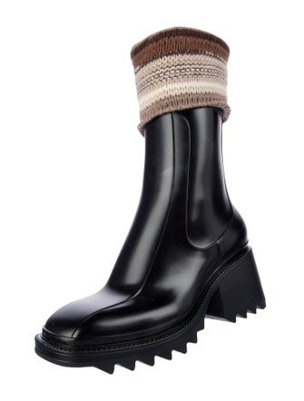 Chloé Rubber Striped Rain Boots