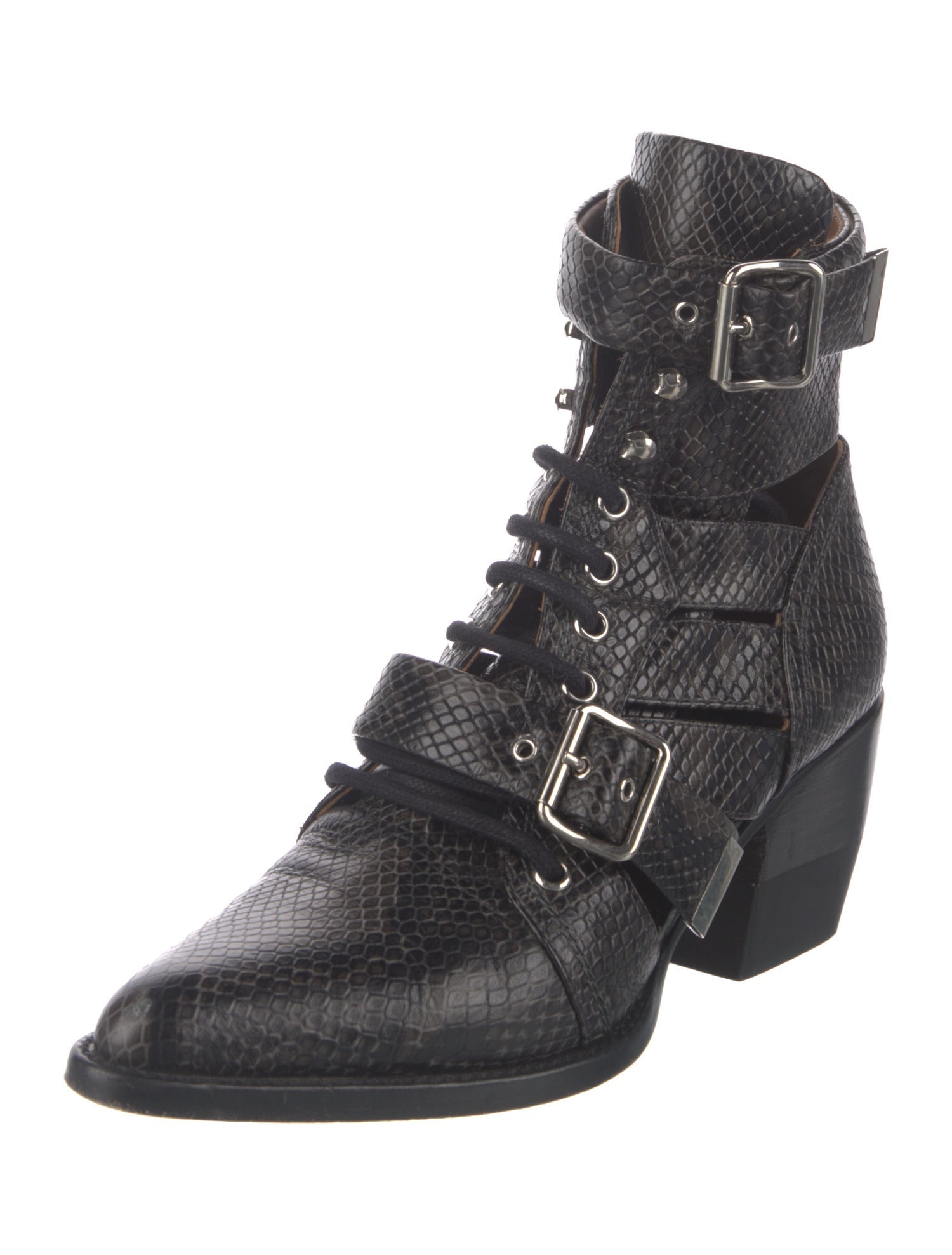 Chloé Leather Lace-Up Boots