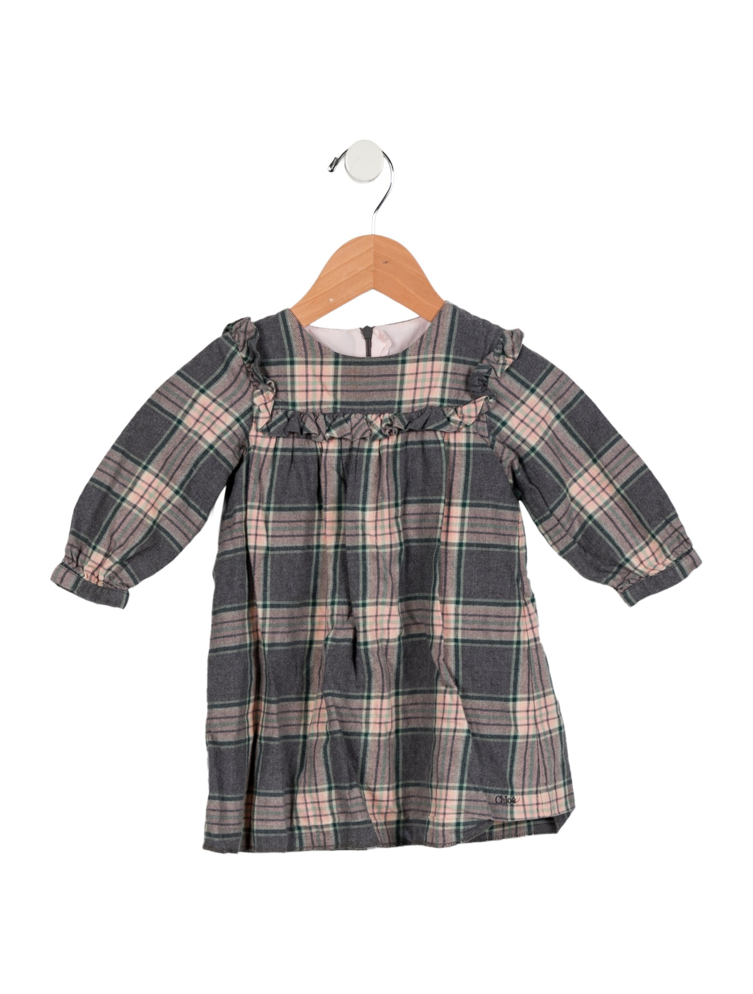 Chloé Infant Girls' Checkprint Long Sleeve Dress