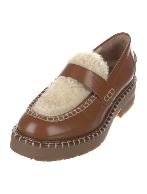Chloé Leather Whipstitch Trim Loafers