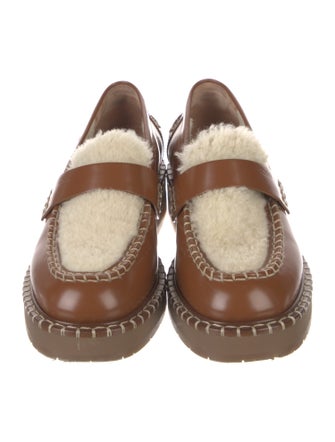 Chloé Leather Whipstitch Trim Loafers