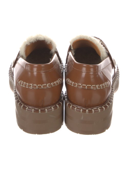 Chloé Leather Whipstitch Trim Loafers