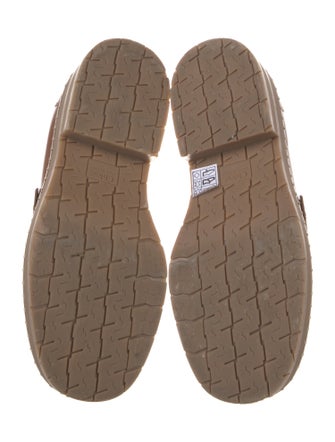 Chloé Leather Whipstitch Trim Loafers