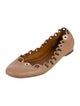 Chloé Leather Scalloped Accent Ballet Flats