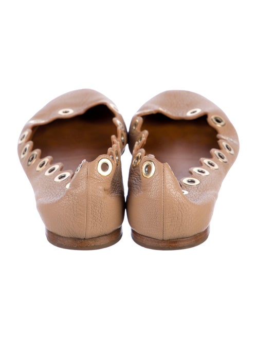 Chloé Leather Scalloped Accent Ballet Flats