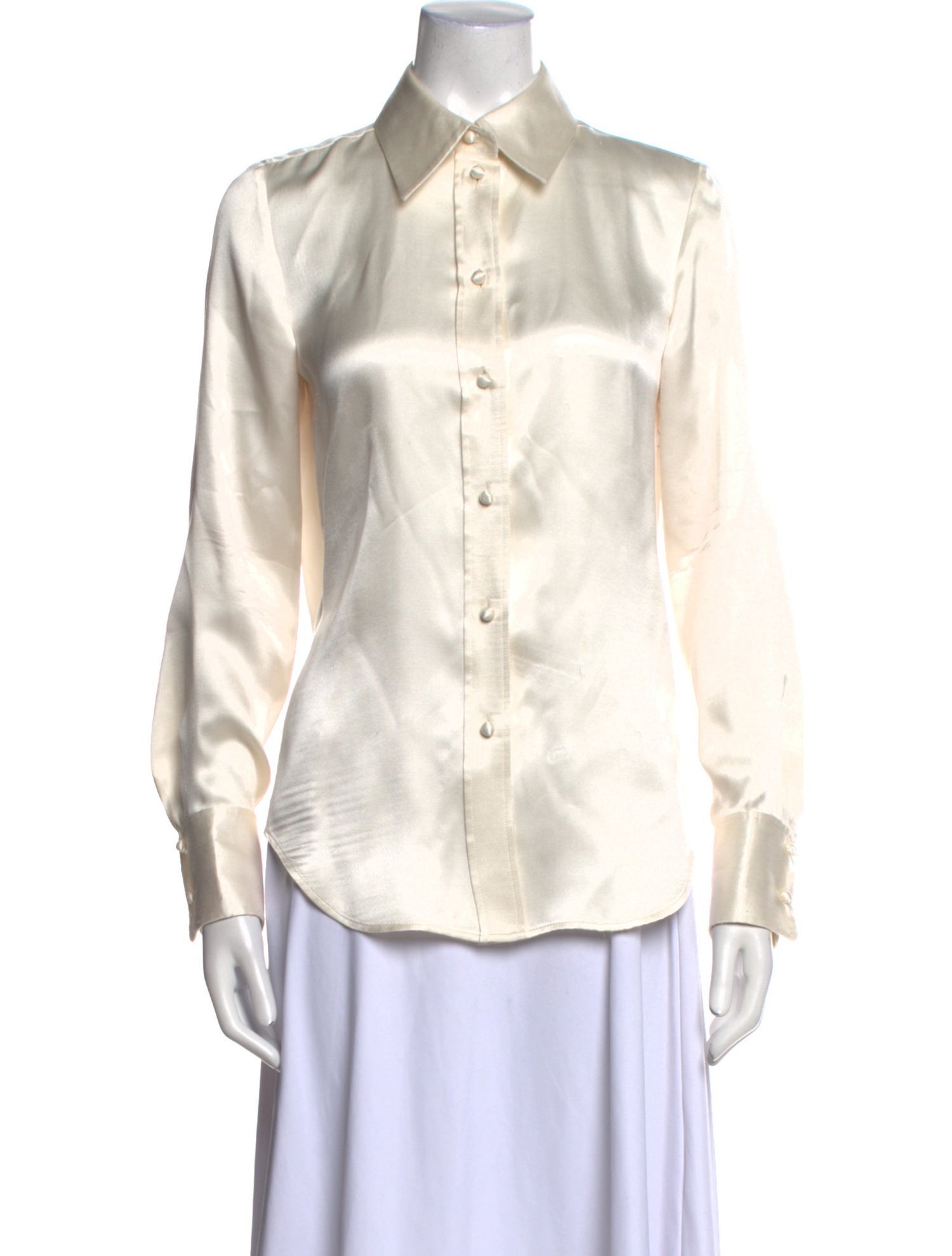 Chloé Silk Long Sleeve Button-Up Top
