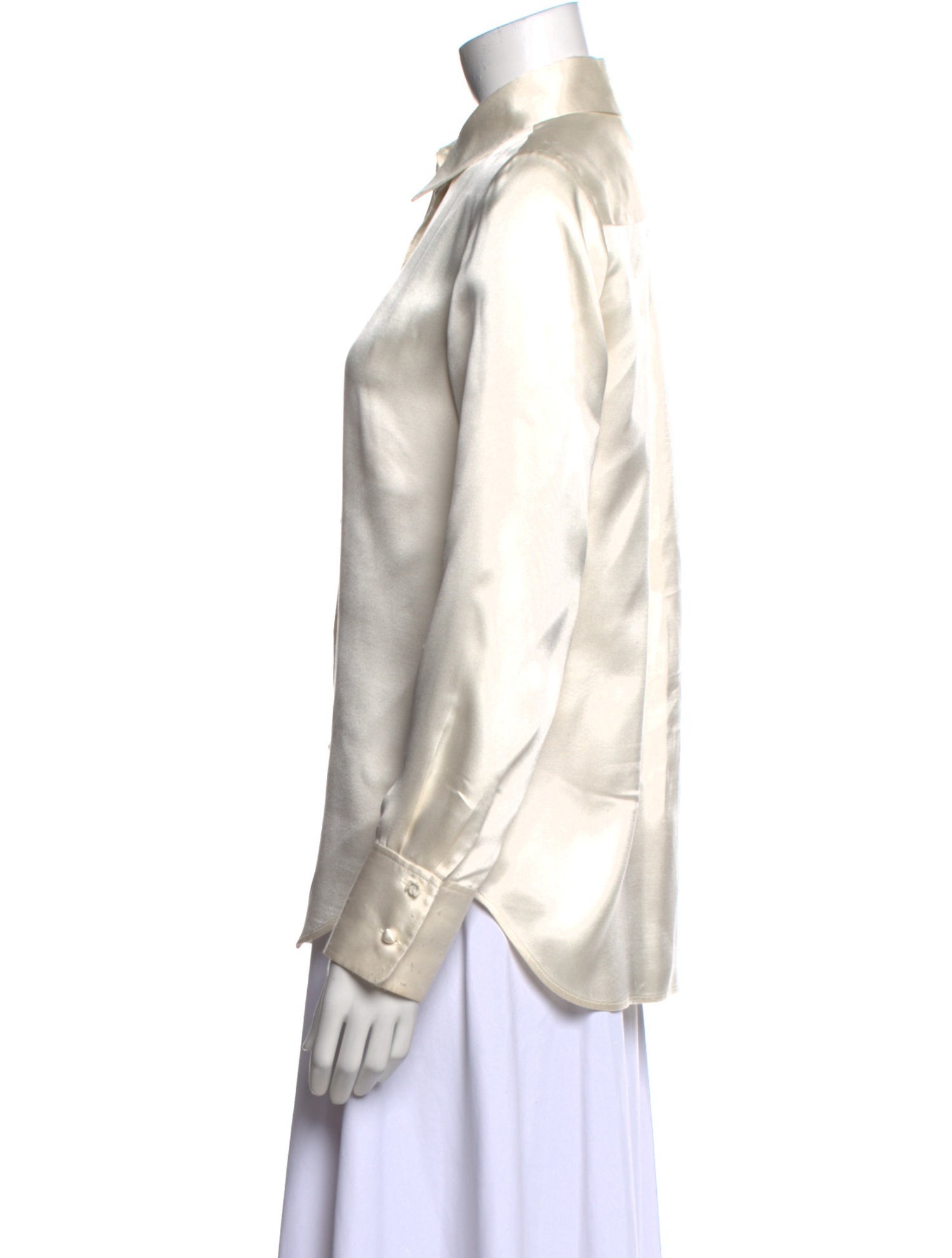 Chloé Silk Long Sleeve Button-Up Top