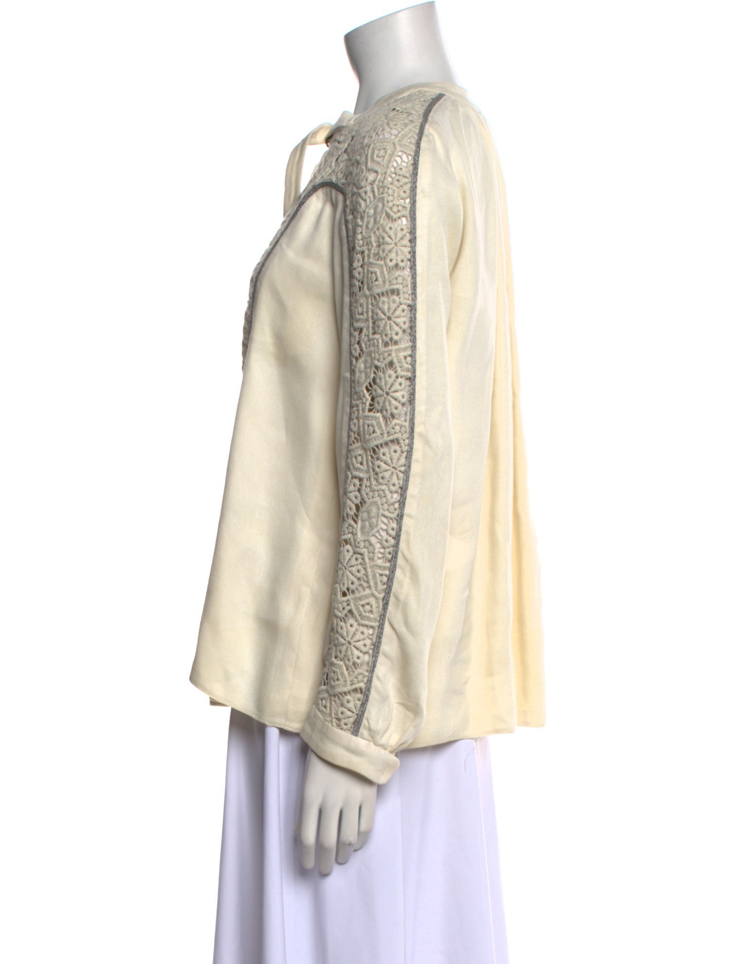 Chloé Linen Tie Neck Blouse