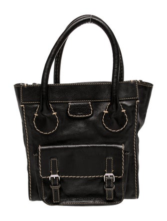 Chloé Leather Chloe Black Leather Large Edith Tote Bag