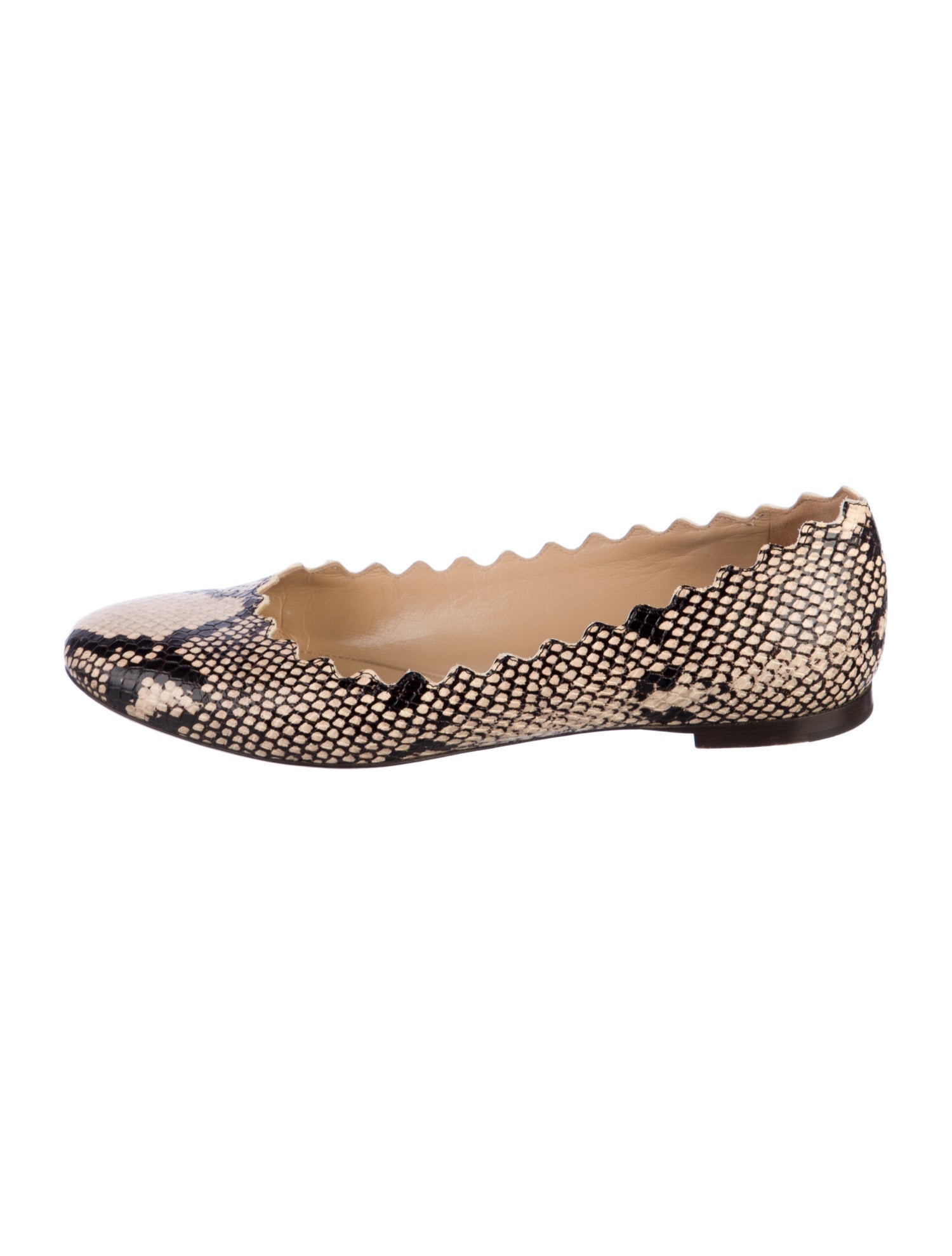 Chloé Embossed Leather Animal Print Flats