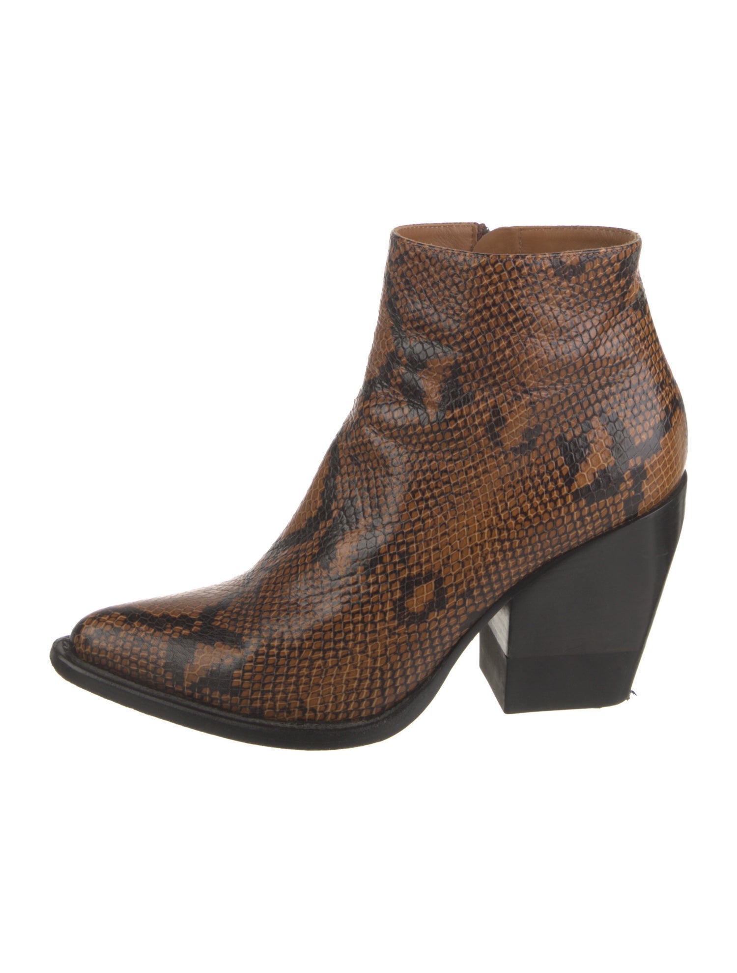 Chloé Leather Animal Print Boots
