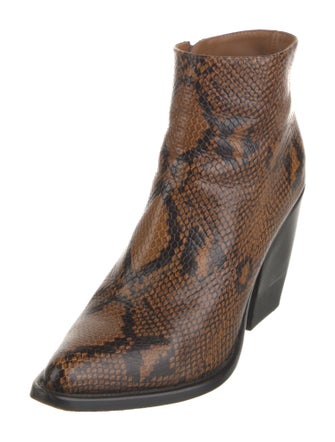 Chloé Leather Animal Print Boots