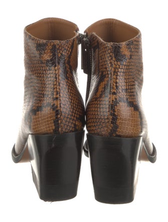 Chloé Leather Animal Print Boots
